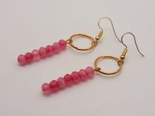 Load image into Gallery viewer, Handmade Strawberry Quartz Natural Drop Earrings , Stone Earrings