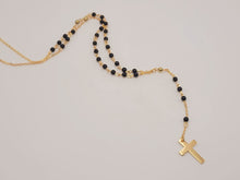 Load image into Gallery viewer, Rosary Necklace, Gold Rosary Necklaces ,Catholic Jewelry Plain Cross
