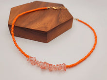 Load image into Gallery viewer, Colorful Seed Bead Choker Necklace Dainty Orange Quartz