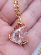 Load image into Gallery viewer, Raw Crystal Necklace, Carnelian Rough Stone Necklace, Genuine Crystal