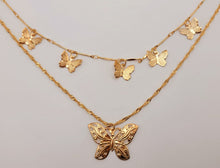 Load image into Gallery viewer, Butterfly Necklace - Trendy Butterfly Choker necklace Gold tone - Gift for her