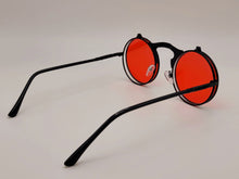 Load image into Gallery viewer, Steampunk Goggles Glasses Round Sunglasses Emo Retro Vintage Flip Up red
