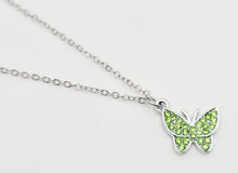 Load image into Gallery viewer, Rhinestone Butterfly Necklace - Trendy Butterfly necklace Silver tone