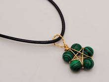 Load image into Gallery viewer, Crystal Necklace Gold Wire Wrapped Malachite Healing Crystal star Necklace