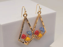 Load image into Gallery viewer, Mushroom earrings , unique forest jewelry , colorful hammered jewelry