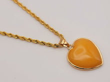 Load image into Gallery viewer, Genuine Natural Handmade Crystal Choker Necklace Gold Tone Citrine Healing Crystal Heart Necklace