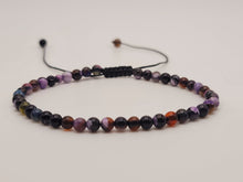 Load image into Gallery viewer, Natural Amethyst Bracelet, Handmade Semi Precious Gemstone 4mm Beaded Bracelet