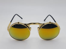 Load image into Gallery viewer, Steampunk Goggles Glasses Round Sunglasses Emo Retro Vintage Flip Up
