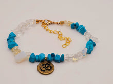 Load image into Gallery viewer, Turquoise, Moonstone & Citrine Crystal Chip Anklet