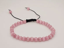 Load image into Gallery viewer, Pink Cats Eye Stone Bracelet Genuine bead bracelet Adjustable