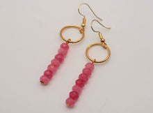 Load image into Gallery viewer, Handmade Strawberry Quartz Natural Drop Earrings , Stone Earrings