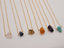 Load image into Gallery viewer, Raw Crystal Necklace, Carnelian Rough Stone Necklace, Amethyst Necklace,
