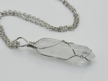 Load image into Gallery viewer, Clear Quartz Handmade Point Necklace Hexagon Chain Pendant