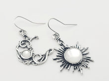 Load image into Gallery viewer, Handmade Opalite Opal Natural Drop Earrings , Moon & Sun