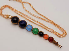 Load image into Gallery viewer, Natural Handmade Crystal Necklace Gold Tone 7 Chakras Healing Necklace