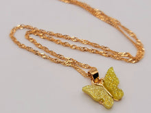 Load image into Gallery viewer, Yellow Butterfly Necklace - Trendy Butterfly necklace Silver tone
