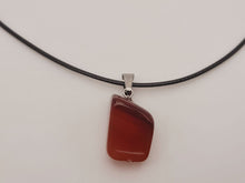 Load image into Gallery viewer, Crystal Necklace Silver Leather Carnelian Irregular Stone Healing Crystal Necklace