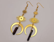 Load image into Gallery viewer, Celestial Aura Quartz Earrings Handmade, Cute earrings