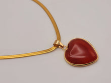 Load image into Gallery viewer, Genuine Natural Carnelian Crystal Choker Necklace Gold Tone Carnelian Healing Crystal