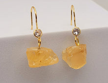 Load image into Gallery viewer, Handmade Citrine Natural Drop Earrings , Stone Earrings