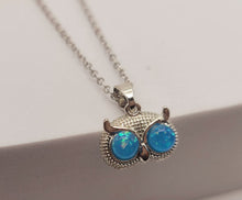 Load image into Gallery viewer, Cute Owl Silver Tone Necklace, Dainty Necklace, Bridesmaid Gift
