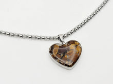Load image into Gallery viewer, Crystal Necklace Silver Tone Herringbone Choker necklace Tiger's Eye