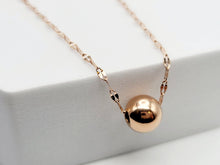 Load image into Gallery viewer, Minimalist One Bead Necklace Rose Gold Tone simple necklace, dainty