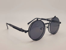 Load image into Gallery viewer, Steampunk Goggles Glasses Round Sunglasses Emo Retro Vintage Black