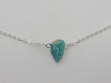 Load image into Gallery viewer, Silver tone Amazonite Small Raw Crystal Necklace - Minimalist Gifts, Summer Jewelry