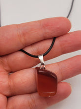 Load image into Gallery viewer, Crystal Necklace Silver Leather Carnelian Irregular Stone Healing Crystal Necklace