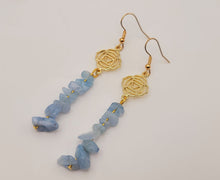 Load image into Gallery viewer, Handmade Blue Chalcedony Natural Drop Earrings , Crystal Earrings