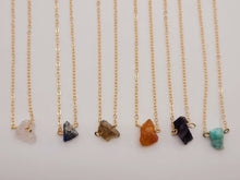 Load image into Gallery viewer, Raw Crystal Necklace, Carnelian Rough Stone Necklace, Amethyst Necklace,