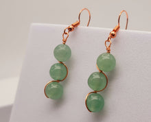 Load image into Gallery viewer, Handmade Green aventurine Natural Drop Earrings , Stone Earrings