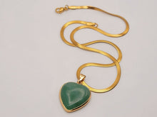 Load image into Gallery viewer, Natural Handmade Crystal Choker Necklace Gold Tone Wrapped Green Aventurine Healing Crystal
