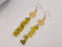 Load image into Gallery viewer, Handmade Dream Prehnite Natural Drop Earrings , Crystal Earrings