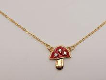 Load image into Gallery viewer, Mushroom Necklace for Women, Boho Jewelry for Gift, Gold Tone Mushroom Pendant,