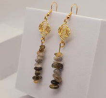 Load image into Gallery viewer, Handmade Labradorite Natural Drop Earrings , Stone Earrings