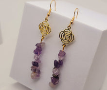 Load image into Gallery viewer, Handmade Amethyst Natural Drop Earrings , Crystal Earrings