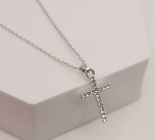 Load image into Gallery viewer, Dainty Necklace - Cross Necklace Handmade Gold Tone necklace & silver tone