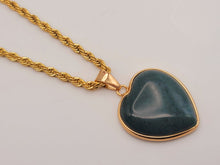Load image into Gallery viewer, Crystal Choker Necklace Gold Tone Wrapped Indian Agate Healing Crystal Heart