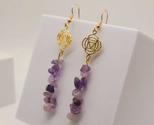 Load image into Gallery viewer, Handmade Amethyst Natural Drop Earrings , Crystal Earrings
