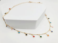 Load image into Gallery viewer, Colorful Necklace - Trendy Choker necklace Gold tone - Gift for her Minimalist