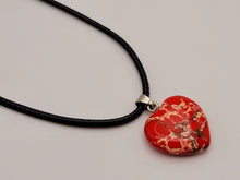 Load image into Gallery viewer, Natural Handmade Crystal Necklace Silver Tone Heart Turquoise Healing Crystal
