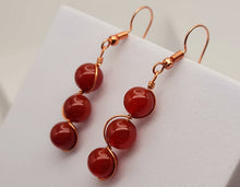 Load image into Gallery viewer, Handmade Carnelian Natural Drop Earrings , Stone Earrings