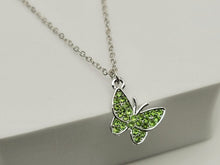 Load image into Gallery viewer, Rhinestone Butterfly Necklace - Trendy Butterfly necklace Silver tone