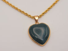 Load image into Gallery viewer, Crystal Choker Necklace Gold Tone Wrapped Indian Agate Healing Crystal Heart