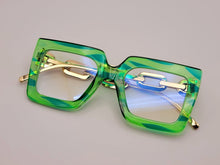 Load image into Gallery viewer, Gorgeous Bridesmaid gift Big Rectangle Unisex Luxury Sunglasses Vintage Punk