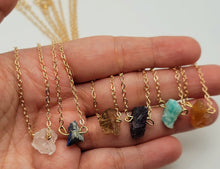 Load image into Gallery viewer, Raw Crystal Necklace, Carnelian Rough Stone Necklace, Amethyst Necklace,