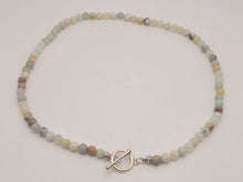 Load image into Gallery viewer, Amazonite Choker Necklace Silver tone Gorgeous Choker 4mm Beads