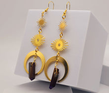 Load image into Gallery viewer, Celestial Aura Quartz Earrings Handmade, Cute earrings